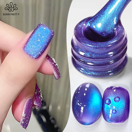 BORN PRETTY 10ml Blueberry Cat Magnetic Gel Nail Polish Summer Fruit Series Green Blue Purple Gel Nails Supplies Manicure