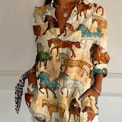 Women Plus Size Woven Spring And Summer  Fashion Shirt