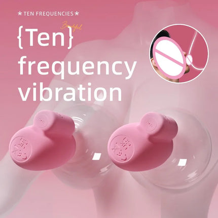 Ten Frequency Vibration Pink Silicone Nipple Sucking, Suitable for Both Men and Women, Licking and Masturbating Device, Sex Toys