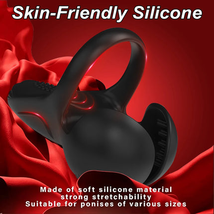 APP Remote Control Wireless Vibrating Cock Ring Penis Ring Ejaculation Delay Testicle Stimulator Adult Sex Toy for Men Couple