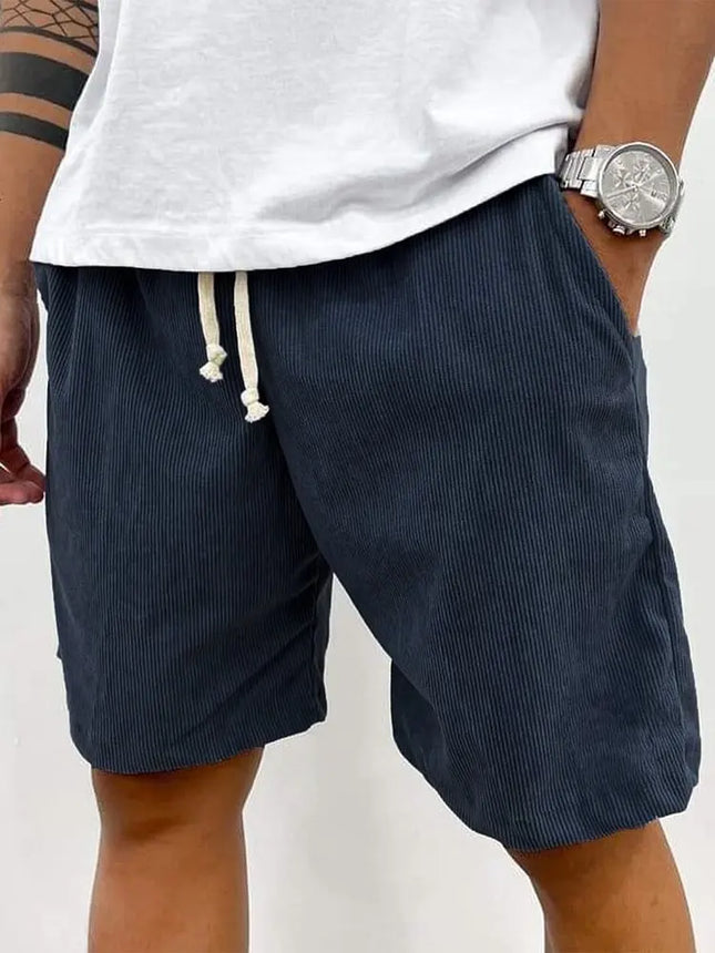 Vintage Cargo Shorts Men's Summer Trendy Retro Corduroy Short Pants Men's Casual Solid Color Shorts Sports Breathable Sweatpants