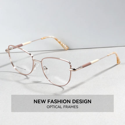 ZENOTTIC M Size Fashion Cat Eye Metal Prescription Glasses Woman Butterfly Optical Eyeglasses
