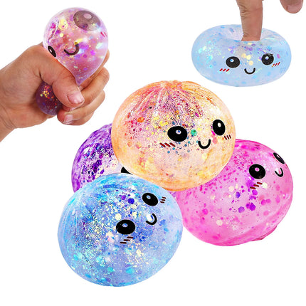 Hot Glitter Dumpling Squishy Maltose Series with Box Dumplings Sensory Squeeze Toy for Stress Relief Random Color