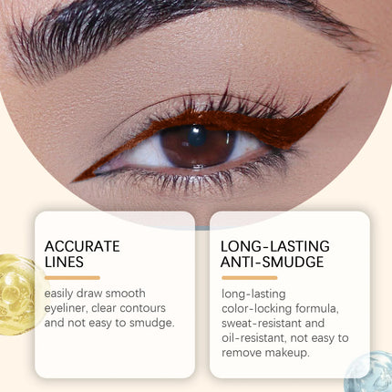 Eyeliner Pencil Waterproof Long Lasting Smooth Matte Eye Liner Fast Drying Smudge Resistant Black Eye Makeup Eyeliner Stamp Pen