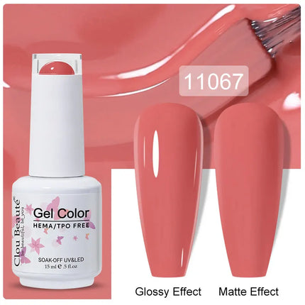Clou Beaute 15ml Nail Gel Polish Vernis Semi Permanent UV LED Lamp Lakiery Hybrydowe Hema Free Red Nail Art Gel Lacquer Gel
