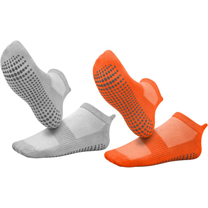 2 Pairs Yoga Socks Women Cotton Short Mesh Breathable Professional Non-slip Floor Pilates Dance Sports Gym Socks