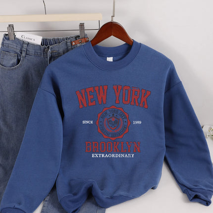 Casual Women Sweatshirts Chicago USA Letter Prints Pullover Fashion Crewneck Oversize Hoodie Fleece Warm Female Autumn Clothes