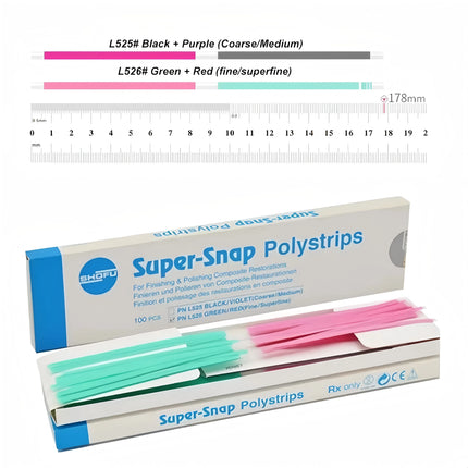 SHOFU supersanp polystripes Dental Polishing Strips tooth Interproximal Finishing Abrasive Strips for Composite resin 100pcs/box