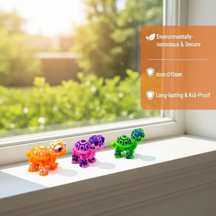 Simulated Turtle Model Plastic 3D Printed Cartoon Animal Toy Home Desk Decoration for Kids Learning Display