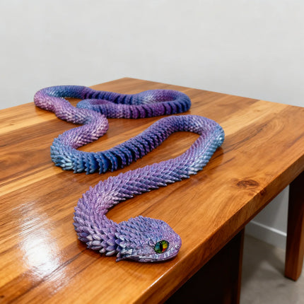 6 Pcs 150Cm/59.06In 3D Printed Snake Statue, Flexible 3D Printed Animal, Colorful Figurines Statue,