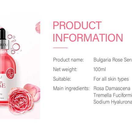 LAIKOU Sakura Face Serum Rose Essence Moisturizing Firming Brightening Smooth Skin Facial Skin Care Products 100ml