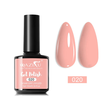QAZIXU 48 Colors 10ml Red Black White Gel Nail Polish Manicure Semi Permanent Soak Off UV Nail Art Varnish Nail Supplies