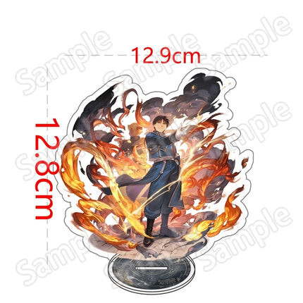 Fullmetal Alchemist 15cm Acrylic Stand Keychain Edward Elric Roy Mustang Double Sided HD Desk Decor Fan Gift