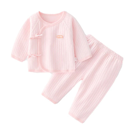 Baby Strap Clothes Multicolour Baby Long Sleeve Split Set 0-6 Months Newborn Boneless Pure Cotton Clothing