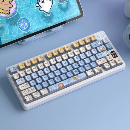 2025 New Eva Rebuild Of Evan Anime Figure Four Sided Side Transparent Pbt Thermal Sublimation Transparent Crystal  Key Cap Gifts