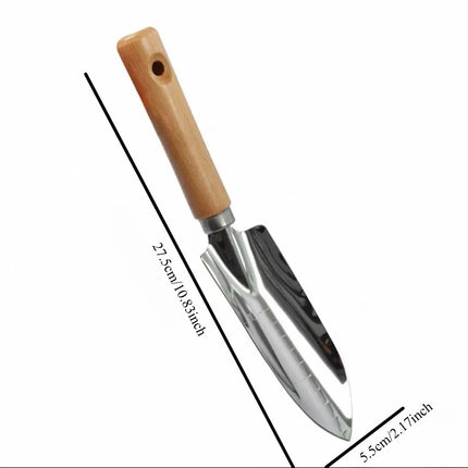 1pc Stainless Steel Gardening Tool Set with Wood Handle, Trowel Transplanter Cultivator for Potting Planting Indoor Outdoor