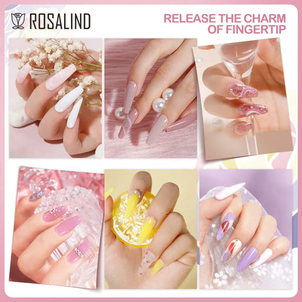 ROSALIND Shiny Gel Nail Polish Soak Off Gel Varnishes Nail Art Semi Permanent UV Glitter Nail Gel Polish Base Top Coat Enamel