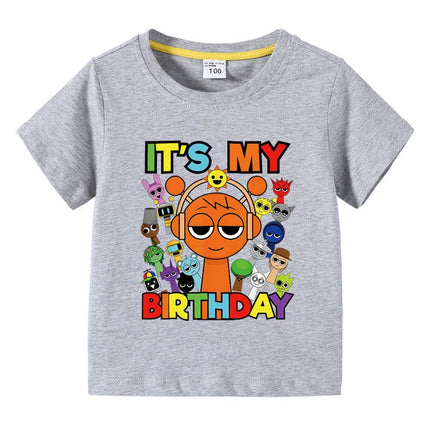 Funny Sprunki T-shirts Boys Girls Summer Short Sleeve Tees Kids Cartoon Incredibox Game Graphic Tops Children's birthday Gift