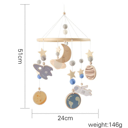 Baby Wooden Boho Rainbow Bed Bell Rattles Toys Hanging Pendant Newborn Toys Mobile Crib Bracket Montessori Toys Baby Birth Gift