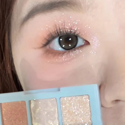 1Pc Pearlescent Eyeshadow Palette Sparkling Sequin Earth Blue Purple Shimmer Highlight Metallic Eye Shadow Glitter Eye Pigments