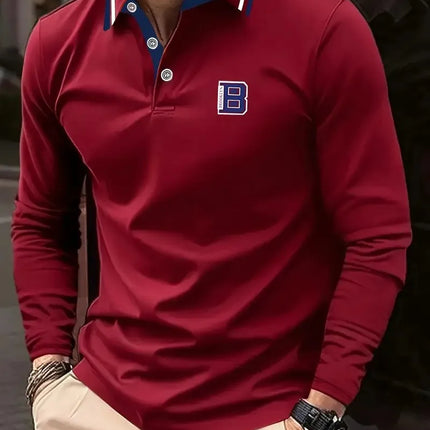 The new men's long-sleeved POLO shirt for Spring and Autumn 2025 is casual comfortable and soft with 3D pattern printing