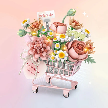 LOZ Building Blocks Flower Model Kit DIY Assembly Artificial Flower Educational Toy Desktop Ornament Valentine Gift for Girls