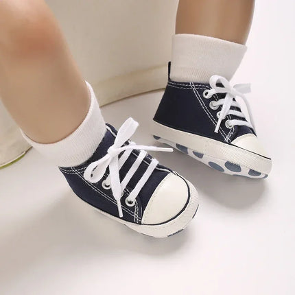 Baby Canvas Classic Sports Shoes Newborn Boys and Girls Printed Star First Walkers Shoes Infant Anti slip Baby Shoes