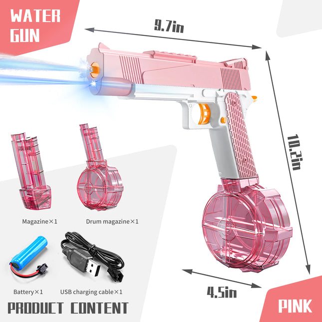 Electric Water Gun 1911 Rechargeable Automatic & Manual Spray Gun Toys Capacity Range Up to 26 FT Range for Adults & Kids
