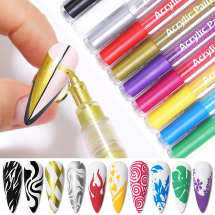 Nail Art Drawing Pen Graffiti Nail Acrylic Pen Waterproof Painting Liner DIY 3D Abstract Line Nail Art Beauty Tool Manicure