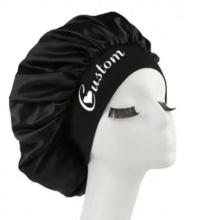 Custom Name Silk Bonnet For Sleeping, Personalized Satin Hair Bonnet For Curly Hair, Customizable Sleep Cap, Large Silk Bonnet For Hair Protection, Customized Gift For Bridesmaids And Bridal Party