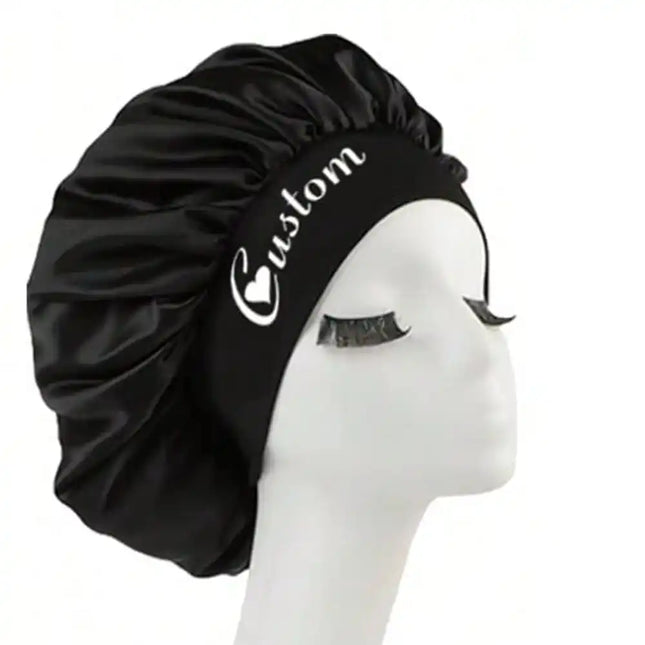 Custom Name Silk Bonnet For Sleeping, Personalized Satin Hair Bonnet For Curly Hair, Customizable Sleep Cap, Large Silk Bonnet For Hair Protection, Customized Gift For Bridesmaids And Bridal Party
