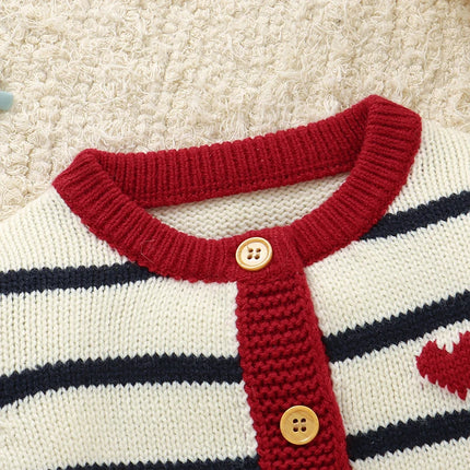 Baby Sweaters Clothes Fashion Stripes Infant Kids Boys Girls V Neck Long Sleeve Knitted Jackets & Coats Toddler Outwear Cradigan