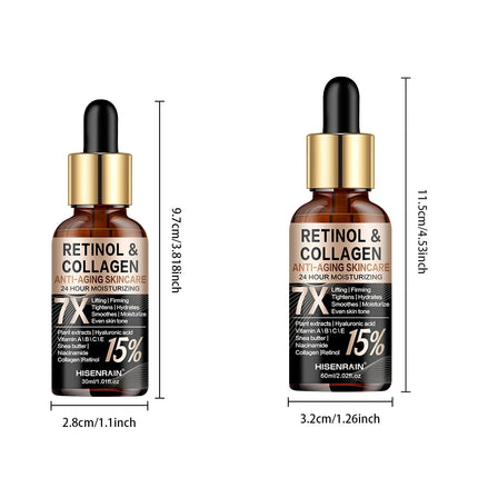 HISENRAIN Retinol Collagen Face Serum - Anti-Aging Intense Moisturizer, Reduce Wrinkles Fine Lines & Firm Skin.