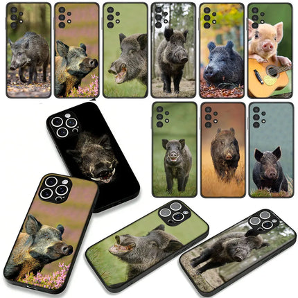 Phone Cover Animal Wild Boar Pig for Samsung Galaxy A36 A17 A26 A07 A35 A54 A53 A13 A33 A34 S8 S9 S20 S21 FE S10 Plus Case