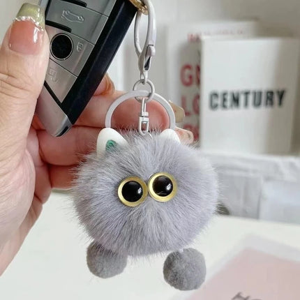 Plush Keychain for Women Soft Car Key Chain Cute Kitten Plushie Pendant for Bag Backpack Purse Decoration, Kawaii Gift Idea