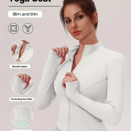 Fitness wear long-sleeved female Internet celebrity slimming stand-up collar sports jacket training clothes slimming running