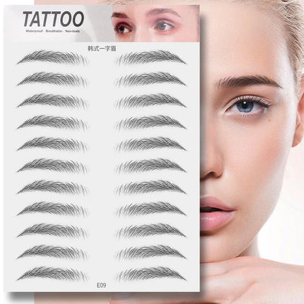 Nutural Eyebrow Tattoo Stickers Eyebrow Water Transfers Stickers Hair-Like Waterproof Easy To Wear Brow Enhancer Sticker Makeup
