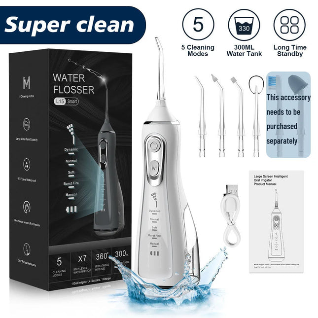 Household electric arterial irrigation device, convenient dental beauty device, water flosser, dental calculus irrigator, oral cleaner