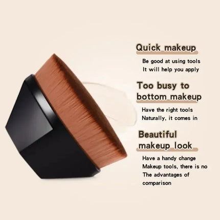 Streak-Free Foundation Brush - High-Density Vegan Fiber for Liquid & BB Cream, Magic  Application, Travel-Friendly Beauty Tool