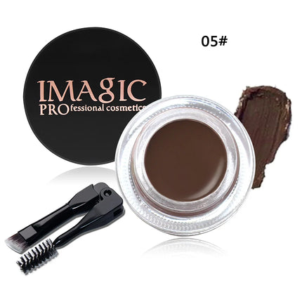 IMAGIC Professional Eye Brow Tint Makeup Tool Waterproof Brow Cream 6 Color Black Brown Eyebrow Gel With Brow Brush