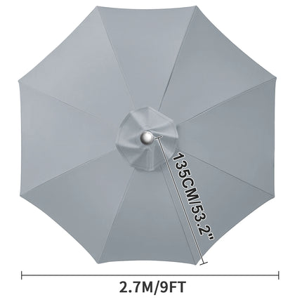 Waterproof Replacement Umbrella Cloth 2/3M Patio Parasol Cover UV-Anti Canopy Cover Replacement Parasol Cover for Balcony Garden