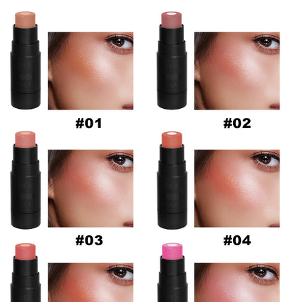 Velvety Sandwich Blush Highlighter Stick Long Lasting Rouge Tint Cream For Cheeks Lips Eyes Easy Blend Natural Look