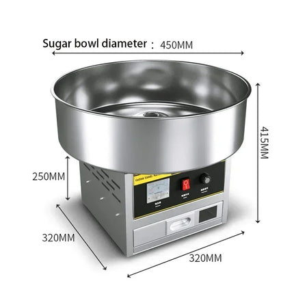 Commercial Cotton Candy Machine New Cotton Sugar Floss Making Machine Stainless Steel Electric DIY Candy Cotton Maker