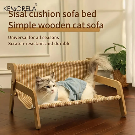 1PCS Large Cat Scratcher Hammock Durable Linen Lounge Chair Pre-Assembled with Adjustable Straps for Medium Breeds & Indoor Cats