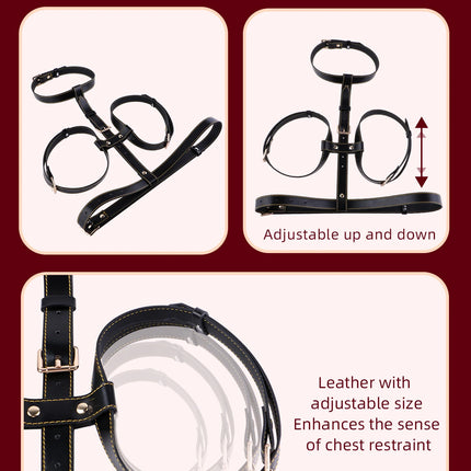 QKKQ Erotic Bra With Nipple Clamp Chest Binder Breast Bondage Belt Bust Bandage For Women Men Chest Teating Pleasure Sex Toys