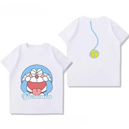 Potdemiel Summer New Doraemon Children's Pure Cotton T-Shirt, Boys and Girls Tops, Comfortable and Breathable Children's T-Shirt