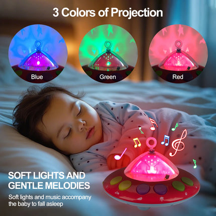 Musical Baby Crib Mobile with 108 Melody Lights Projection for Infants Remote Control Crib Toys for Newborn Mobile for Crib Toys