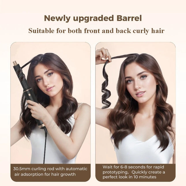 5-in-1 Air Blower Brush Hair Styler Ionic Hot Air Brush Curler & Straightener 1000W Detachable Heads Diffuser Salons Hair Tools