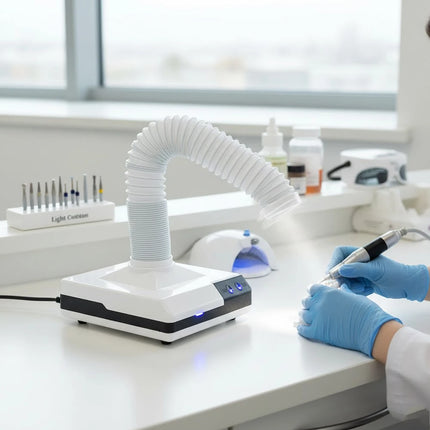 60W Dental lab Vacuum Cleaner Dust Collector Extractor aspirator Retractable LED Suction Machine for Table Polishing Equipment