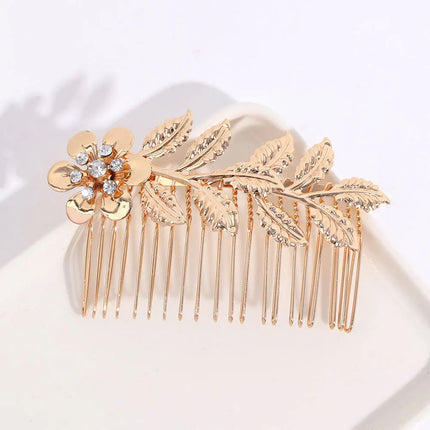 Wedding Hair Accessories Leaf Hair Clips for Women Fashion Crystal Bride Headdress Hairpin Crystal Hair Combs Girls Jewelry Gift